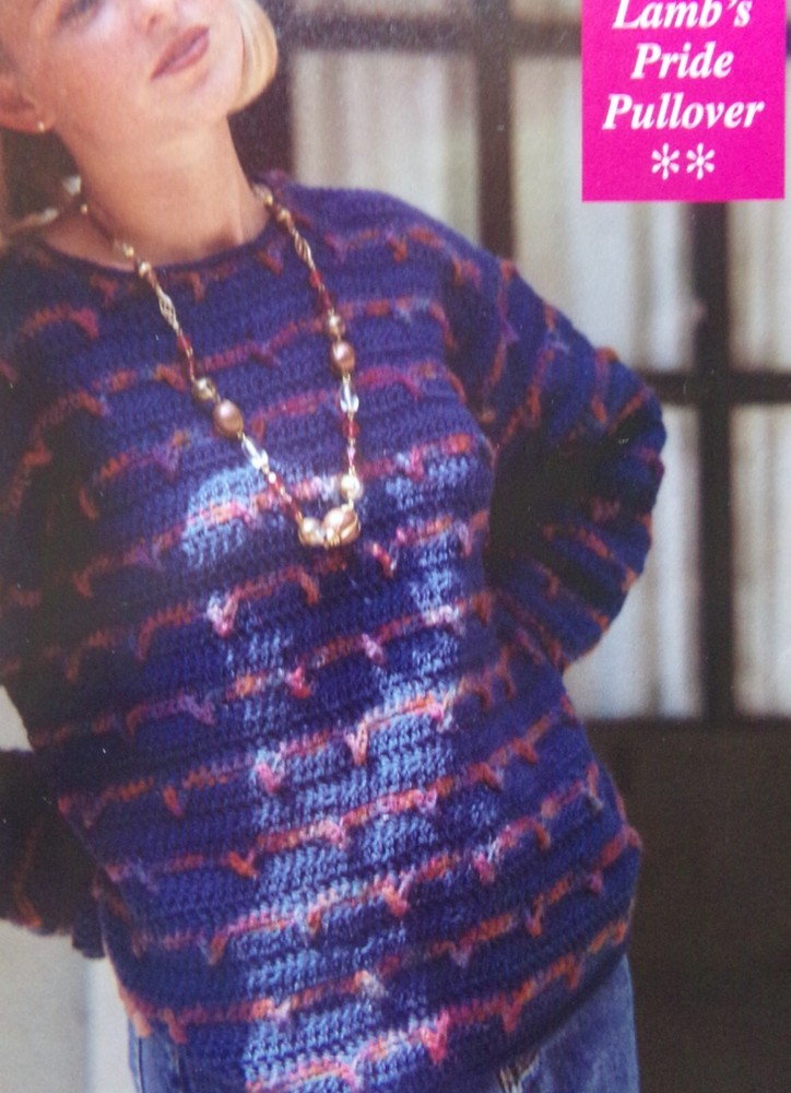 Ladies Lamb's Pride pullover (149-1)  vintage crochet  pattern