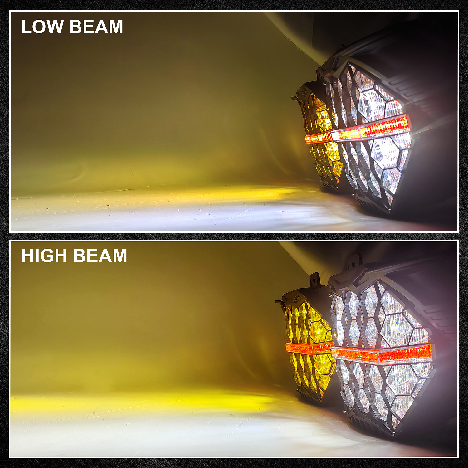 LED Dual Headlight w/ 2 Colors For Harley Touring Road Glide FLTRX FLTRXS 2015+