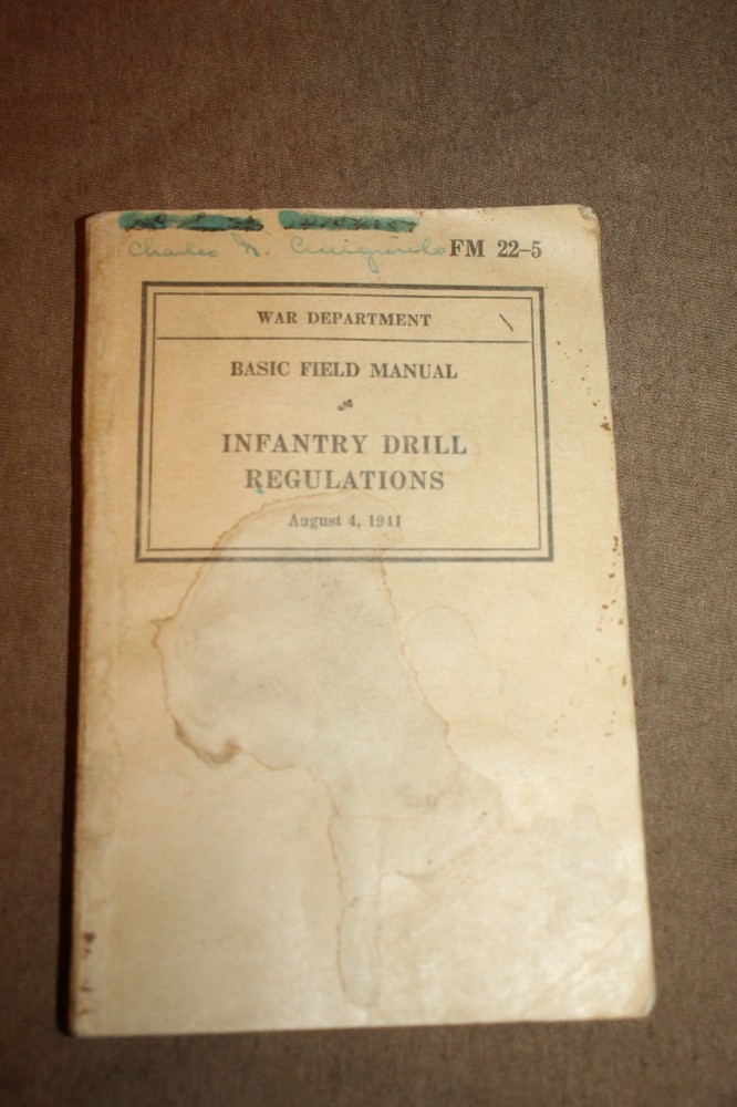 Original WW2 U.S. War Department Issued "Infantry Drill Regulations" Book 1941