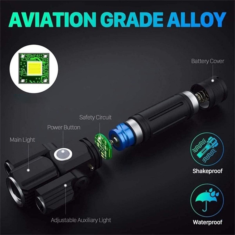 20000LM Rechargeable LED Mountain Bike Lights Bicycle Torch Front &Rear Lamp Set