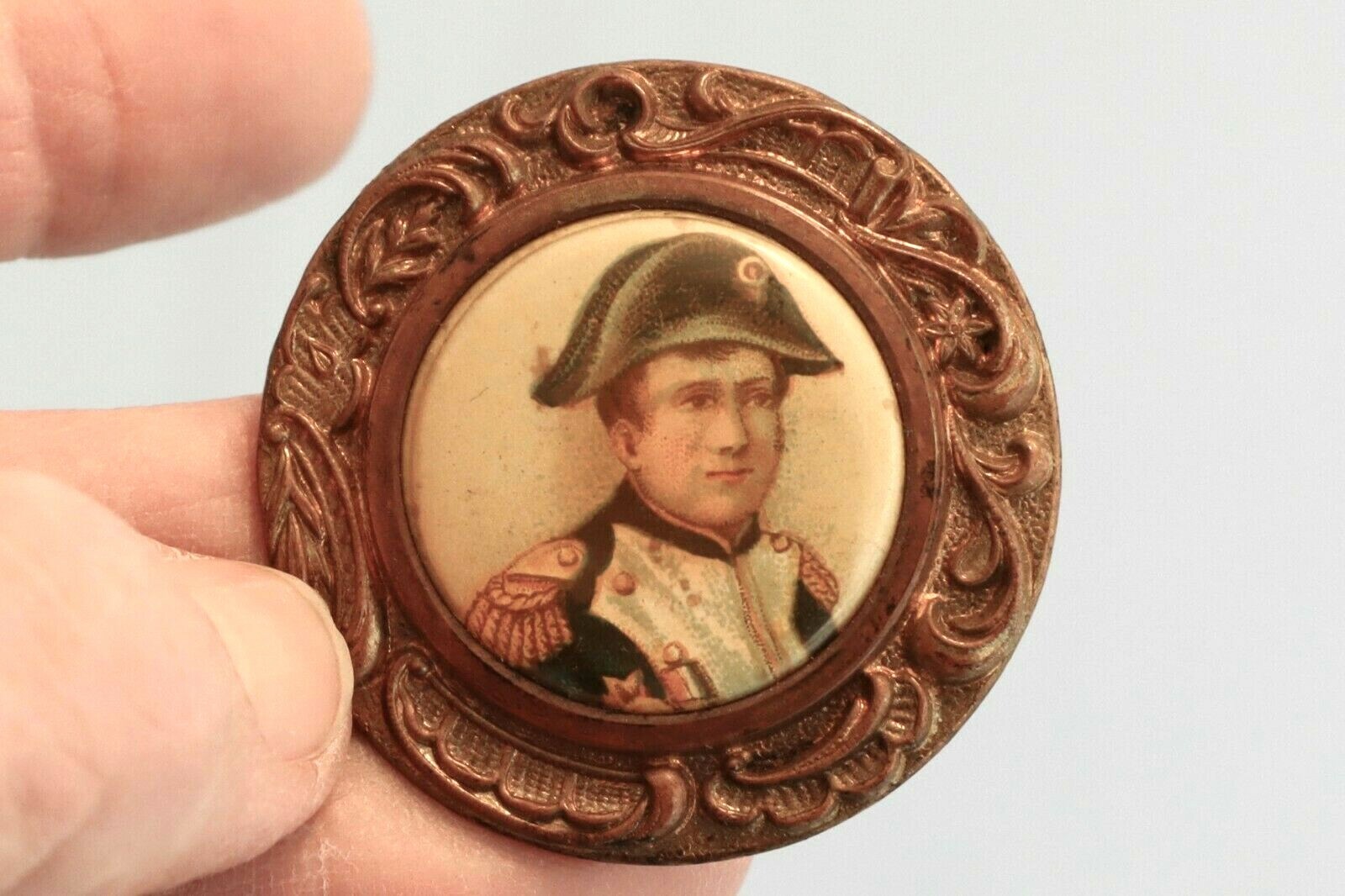 Antique Celluloid Button French Emperor Napoleon Bonaparte