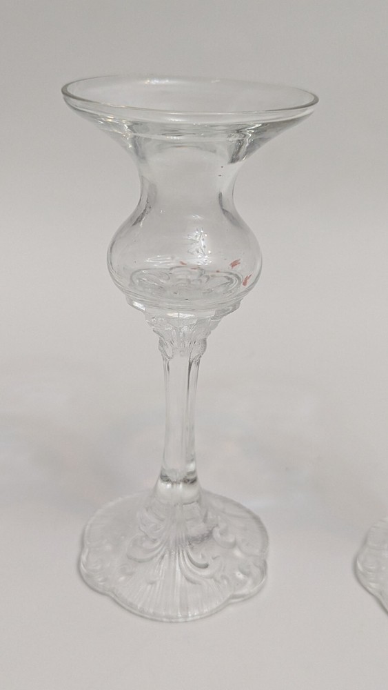 Vintage Patterned Glass Candle Holders