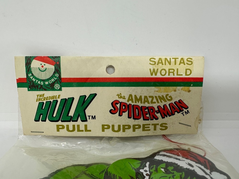 1981 Marvel Comics Santas World Kurt S Adler The Hulk Pull Puppet NEW Inv-2123