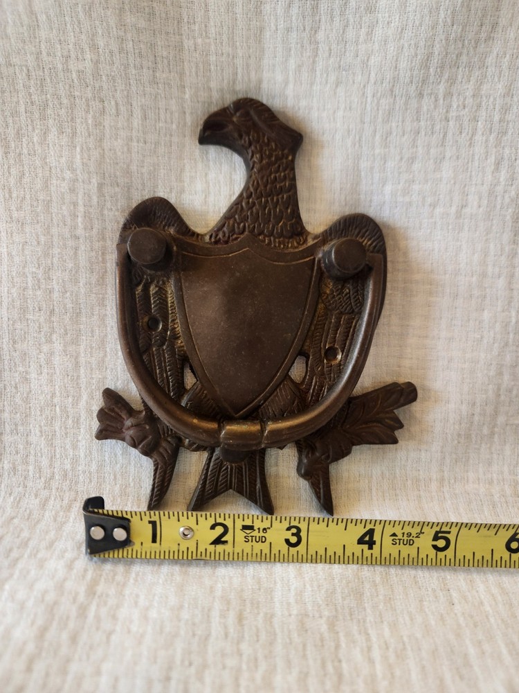 Vintage Eagle Door Knocker Heavy Solid Brass American Eagle 6.5"