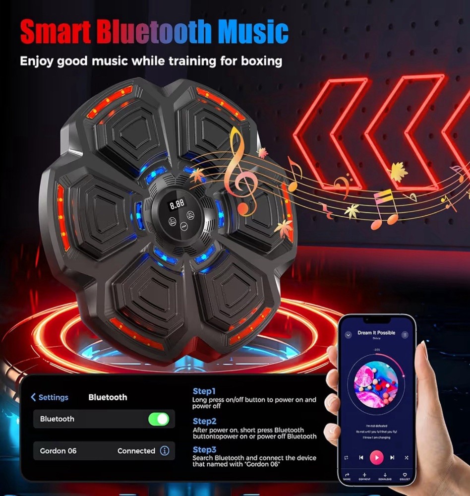Music Boxing Machine for Adults,Bluetooth Smart Boxing Training Machine,Wall