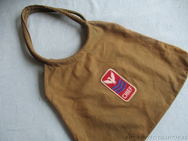 WWII VINTAGE US NAVY WAVE UNIFORM PURSE SHOULDER BAG W/ LATER CHIEF PATCH