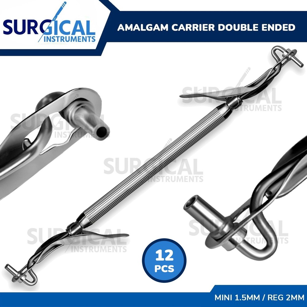 12 Pcs Amalgam Carrier Double Ended Mini 1.5mm / Regular 2mm German Grade