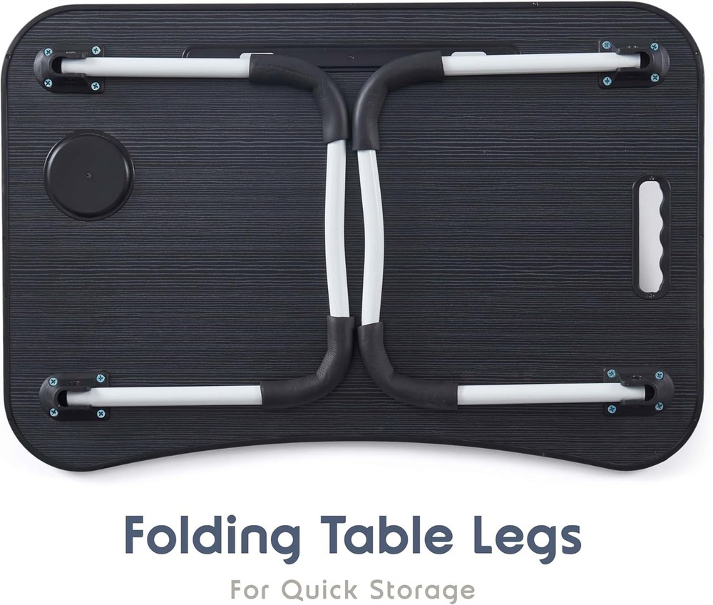 Laptop Bed Tray Table, Adjustable Stand, Portable Lap Large, Black