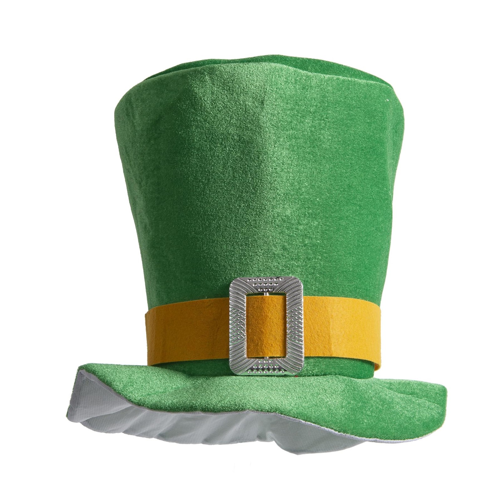 St Patricks Day Green Top Hat,Velvet Green Shamrock Hat, Irish Leprechaun Plu...