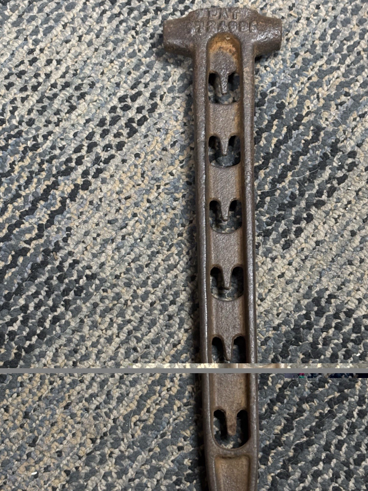 Cast Iron No. 114 Ideal Calvary Horse Picket Pin Spike Hammer Tent Stake Antique