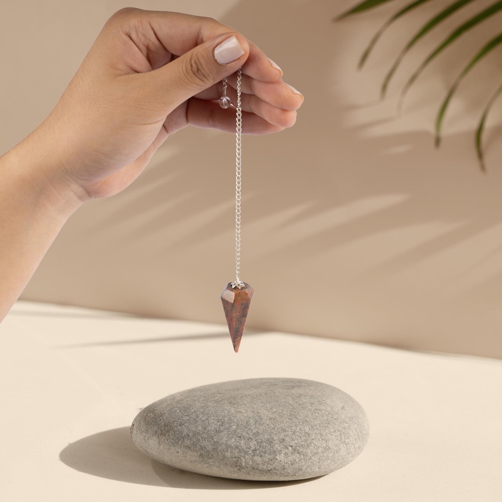 Unakite Pendulum Crystal, Faceted Pendulum Divination Tools, Dowsing Pendulum C