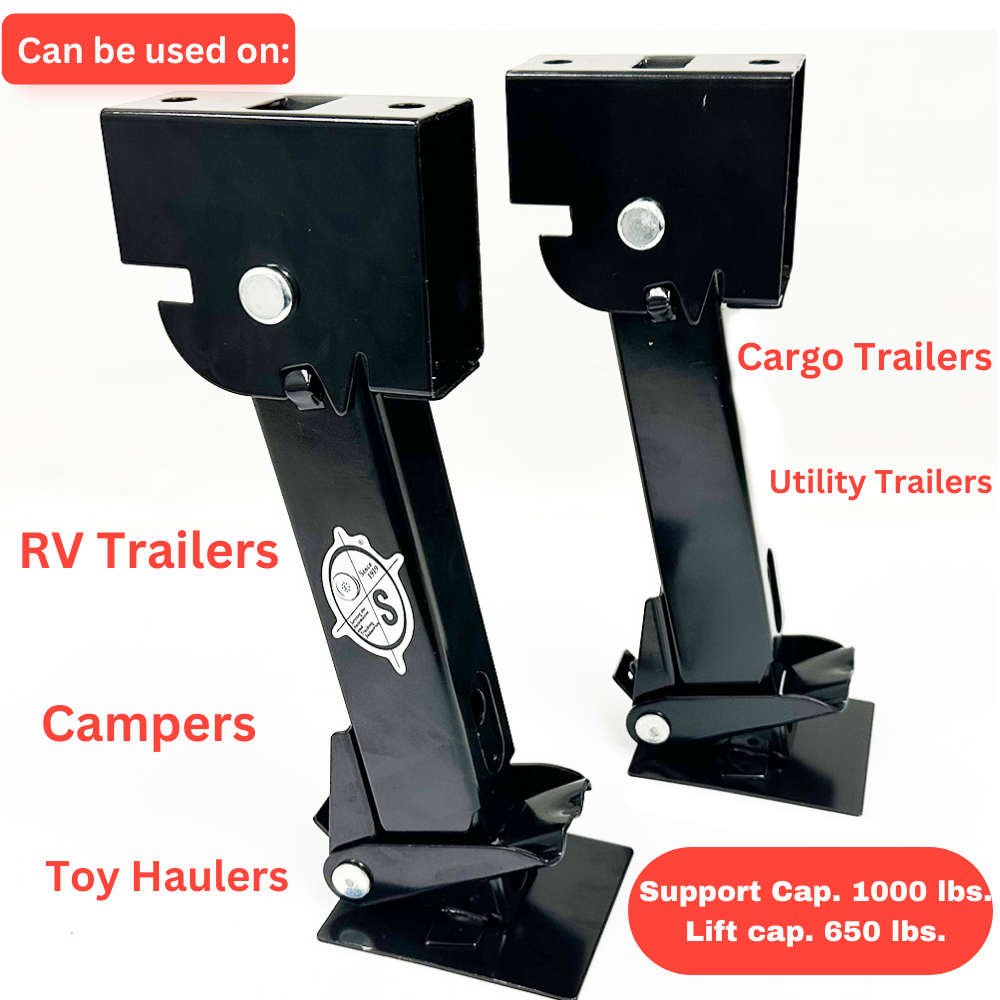 Southwest Wheel 4-Pack Black Painted Telescoping Trailer Stabilizer Jacks