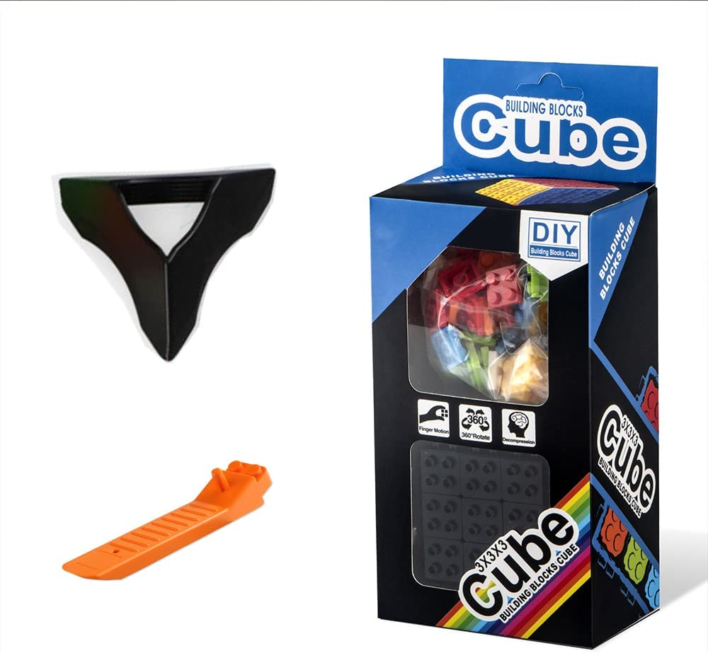 Ulanlan Speed Magic Rubix Cube 3x3 Build-on Brick Smooth Turning Cube...