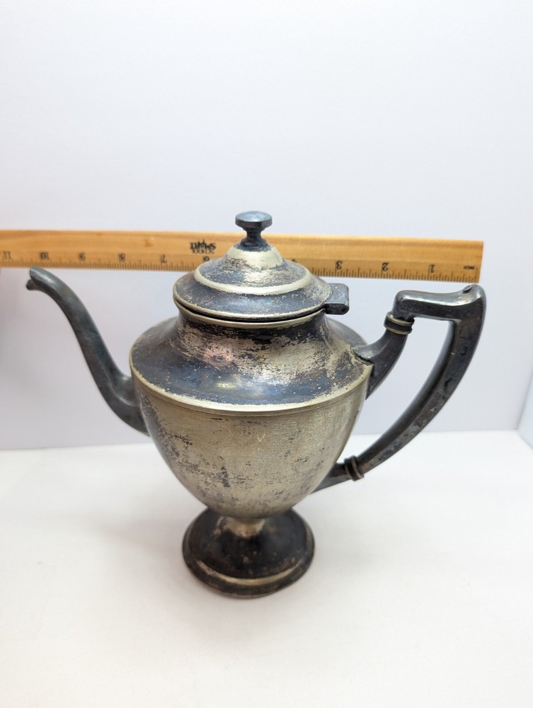 ANTIQUE VAN BERGH SILVER CO NICKLE SILVER TEA POT SILVER PLATED "VB(C) NS 518"