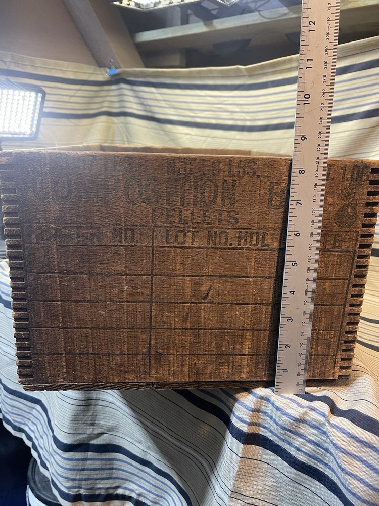 WWII COMPOSITION B PELLETS High Explosive Ordnance Flaming Bomb Box Crate RARE