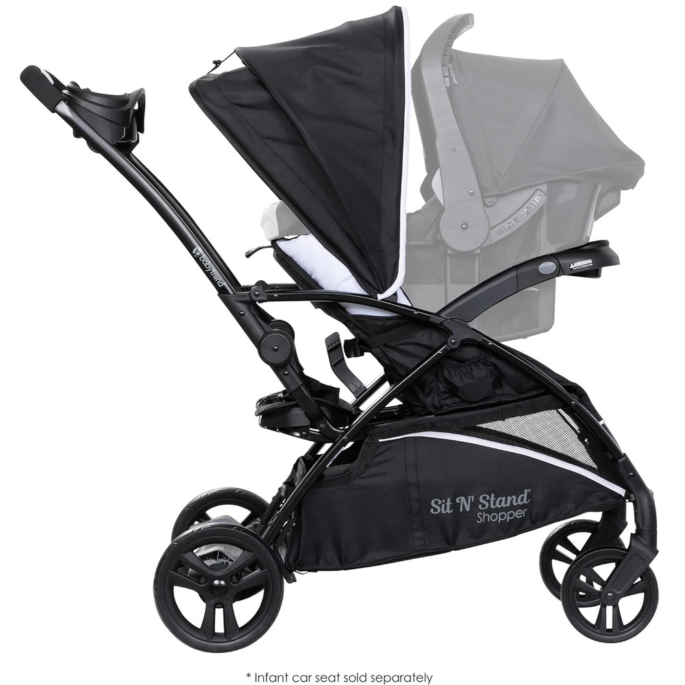 Sit N' Stand 5-In-1 Collapsible Shopper Stroller with Canopy, Visor, Extendable