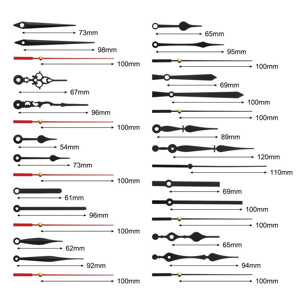 Clock Hands Kit, 10 Set Clock Hands Kits Parts Replacement,10 Styles