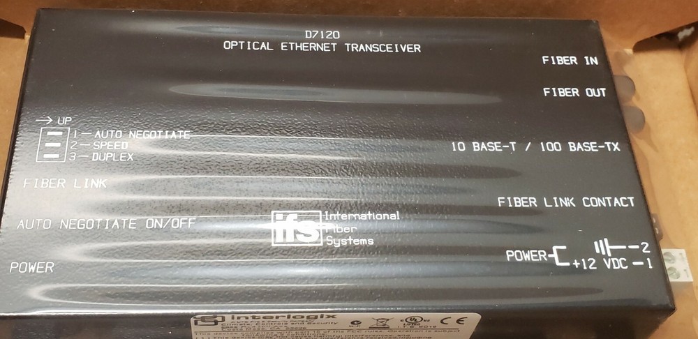 IFS Optical Ethernet Receiver D7120 Interlogix GE Security