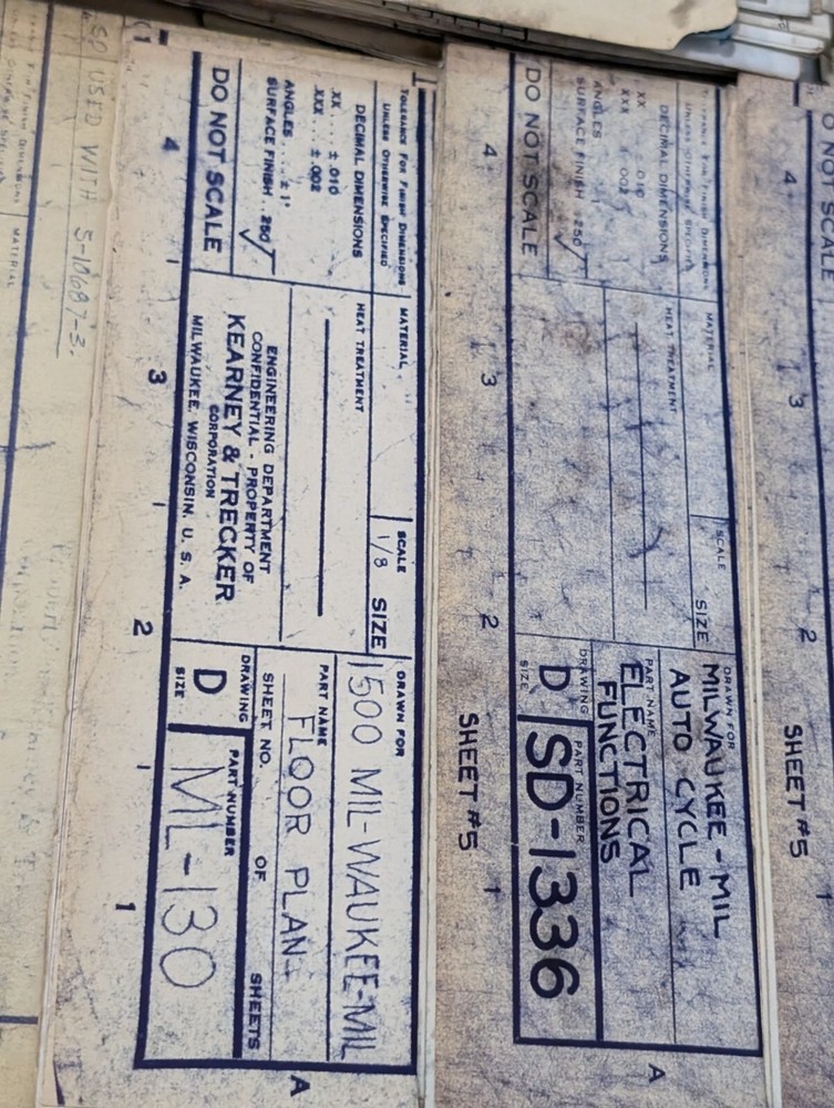 Asstd Reference Materials for Kearney & Trecker TF-17 Vertical Milling Machine