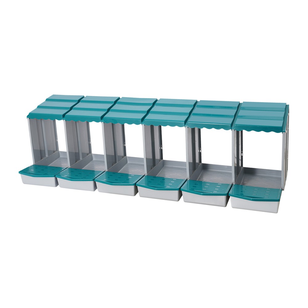 6 Compartments Chicken Laying Boxes with Egg Collection Nesting Boxes Green US