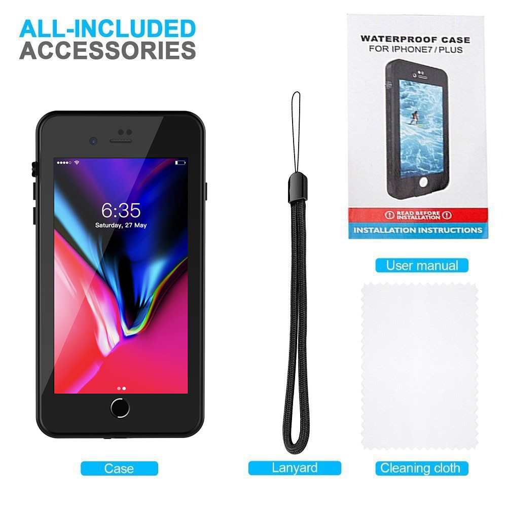 For Apple iPhone 7 / 8 Plus Waterproof Case Shockproof Built-in Screen Protector