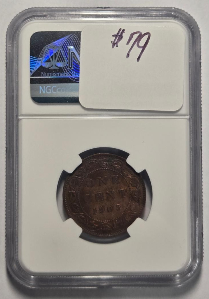 1903 CANADA 1 CENT NGC MS 62 BN Certified Coin