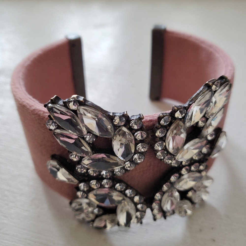 Bling Pale Pink Statement Cuff Bracelet
