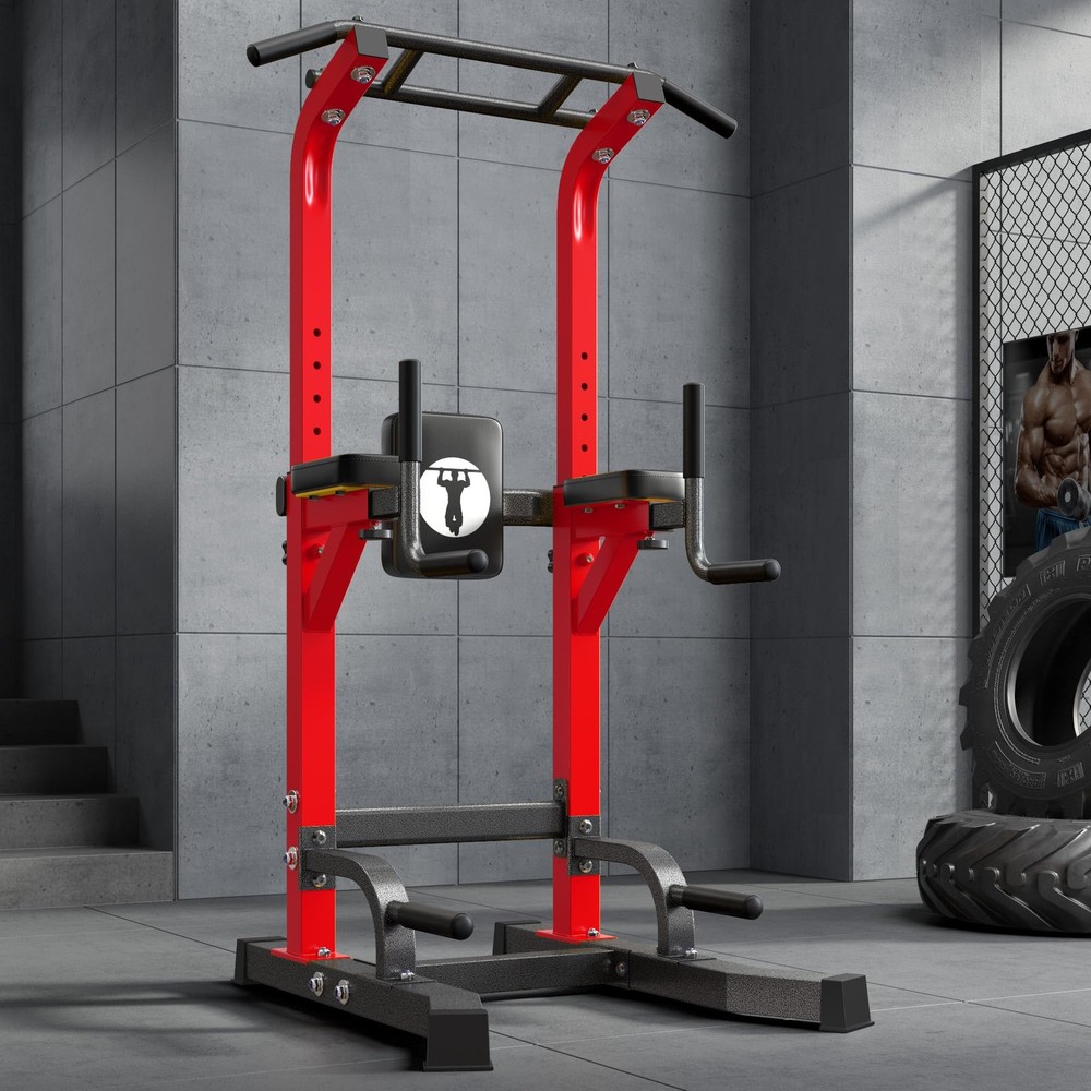 Power Tower Pull Up Bar and Dip Stand,Adjustable Height Assistive Trainer Dip...