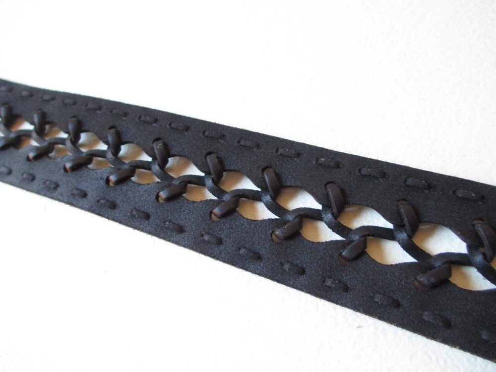 Unknown Possibly Handcrafted Black Leather 33" + Belt or Strap Incomplete/Other
