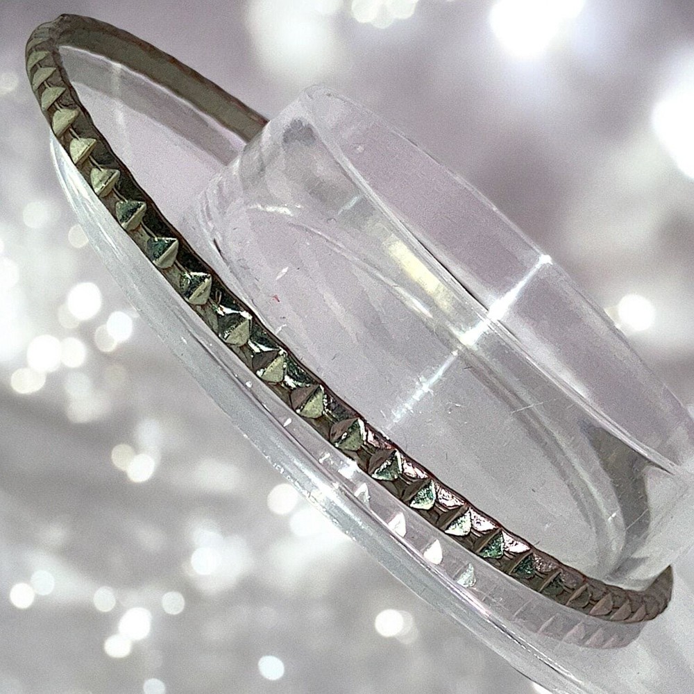 Silver-Tone Stamped Beveled 2.75" Bangle Bracelet!