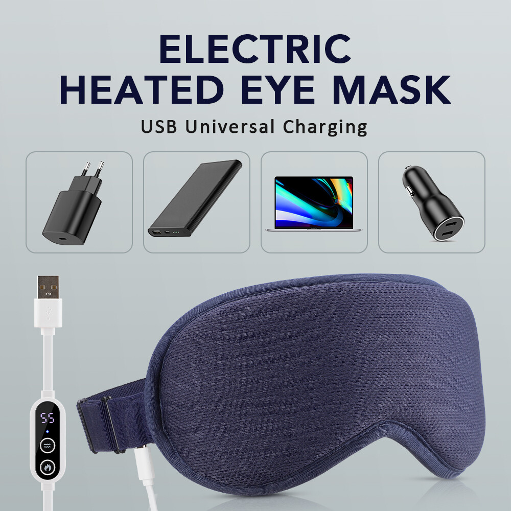 3D Cordless Heated Eye Mask Pad, Warm Compress For Puffy Eyes Dry Eye Relax Eye