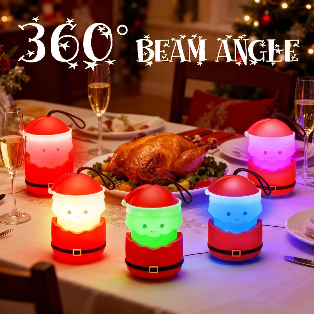 EverBrite 3 Pack Santa Claus Lantern Sets Holiday Decoration Light 5 Light Modes