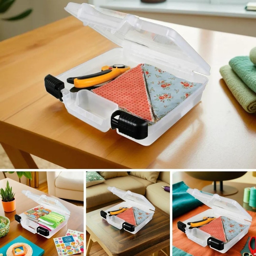 Translucent 10-Inch Quick View Lockable Art Organizer - Durable Craft Case