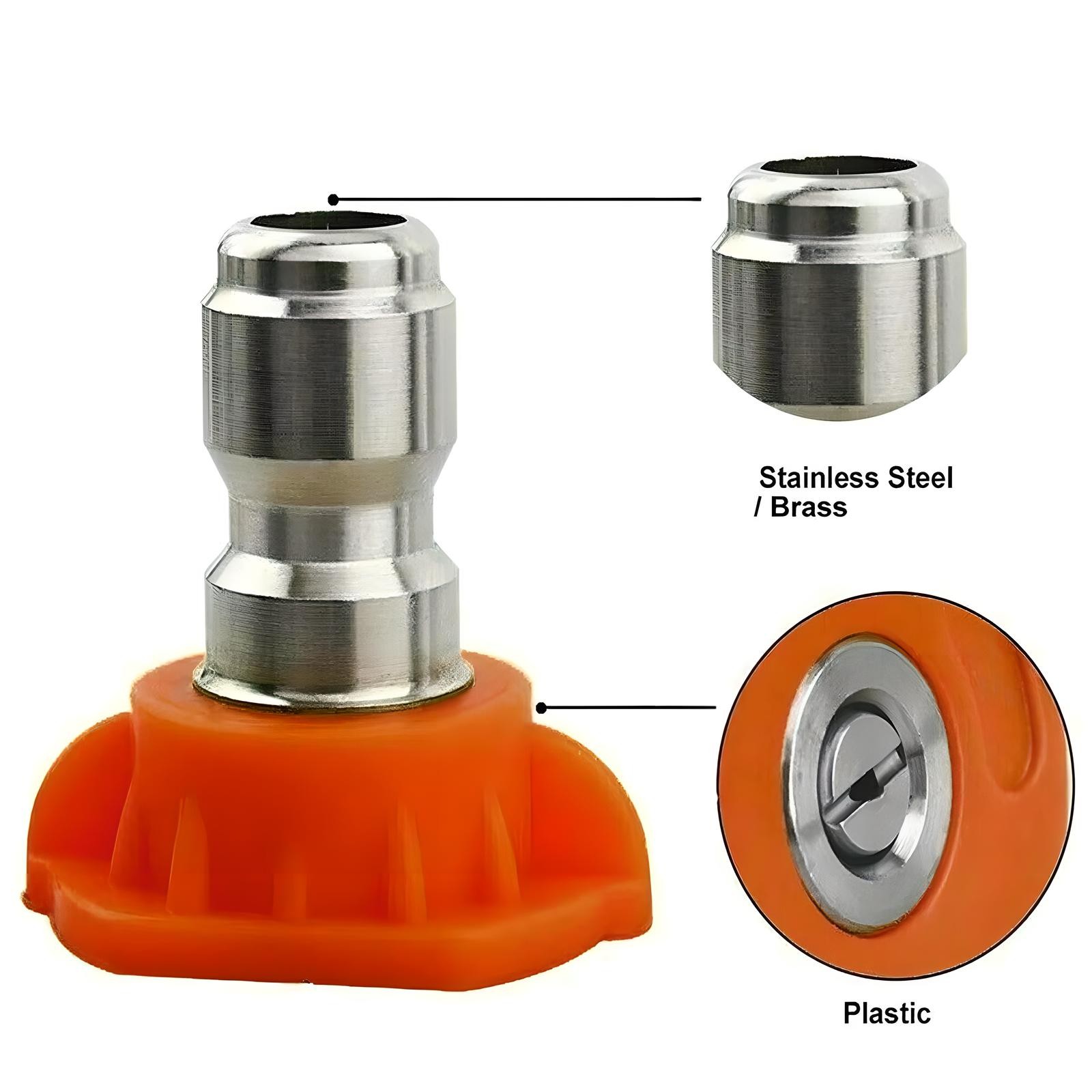 1/4" 5pcs Pressure Washer Spray Tips Nozzles High Power Kit Quick Connect Set US