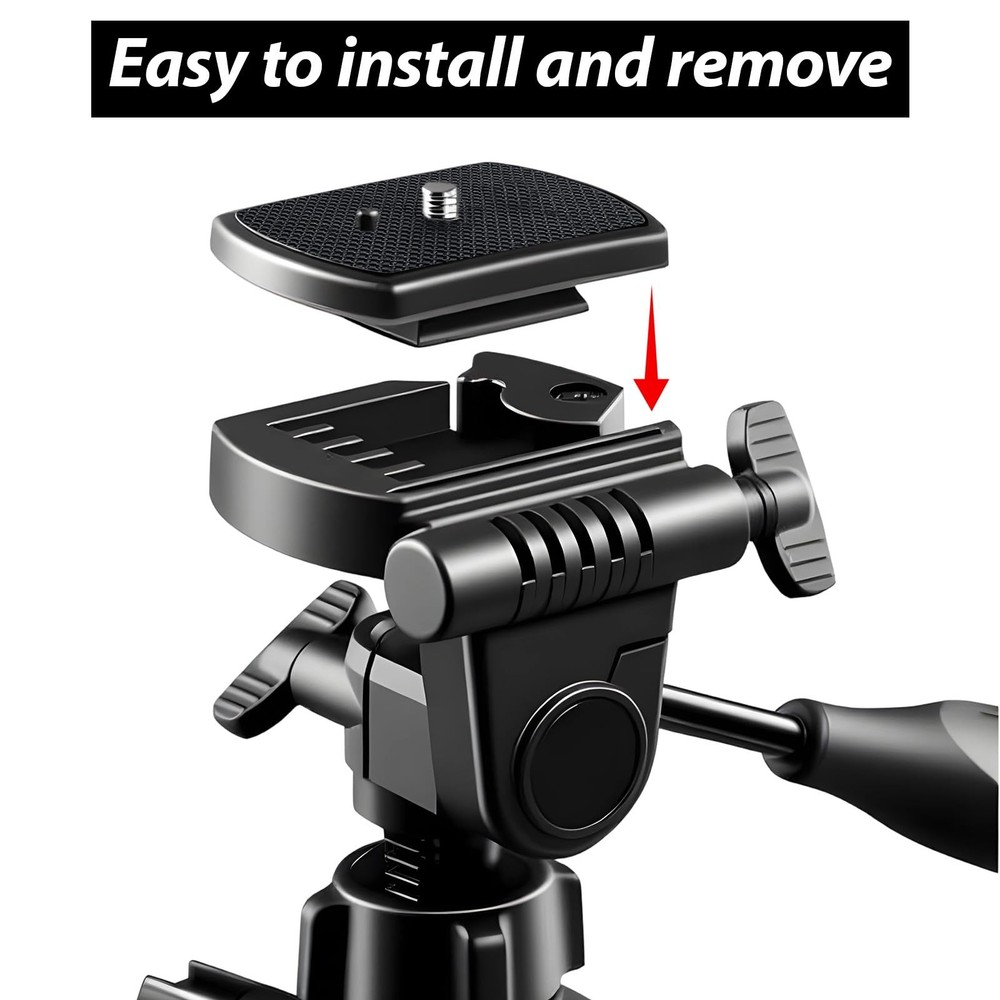 2 Pack Camera Quick Release Plate 63x48mm Universal Tripod Black