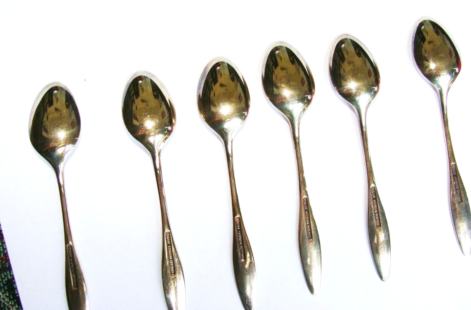Frigast Denmark Box Set of 6 Sterling Silver Guilloche Enamel Demitasse Spoons