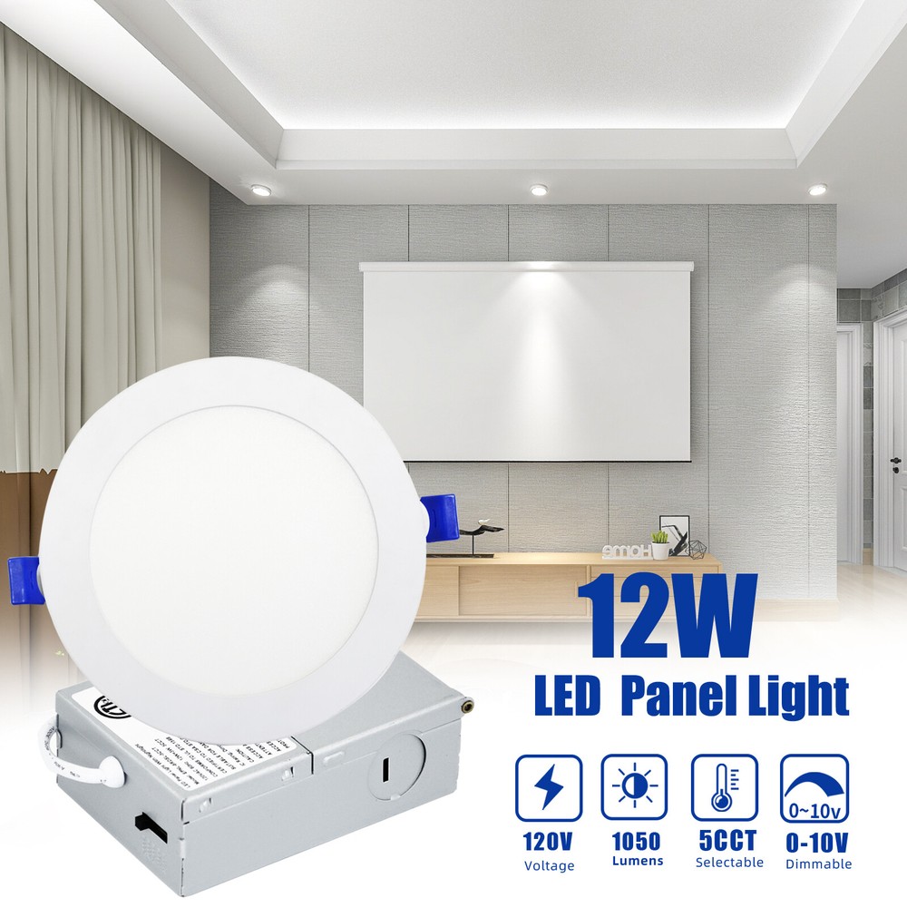 12Pack 6 Inch Ultra-Thin LED Recessed Ceiling Light,3000K/4000K/5000K Selectable