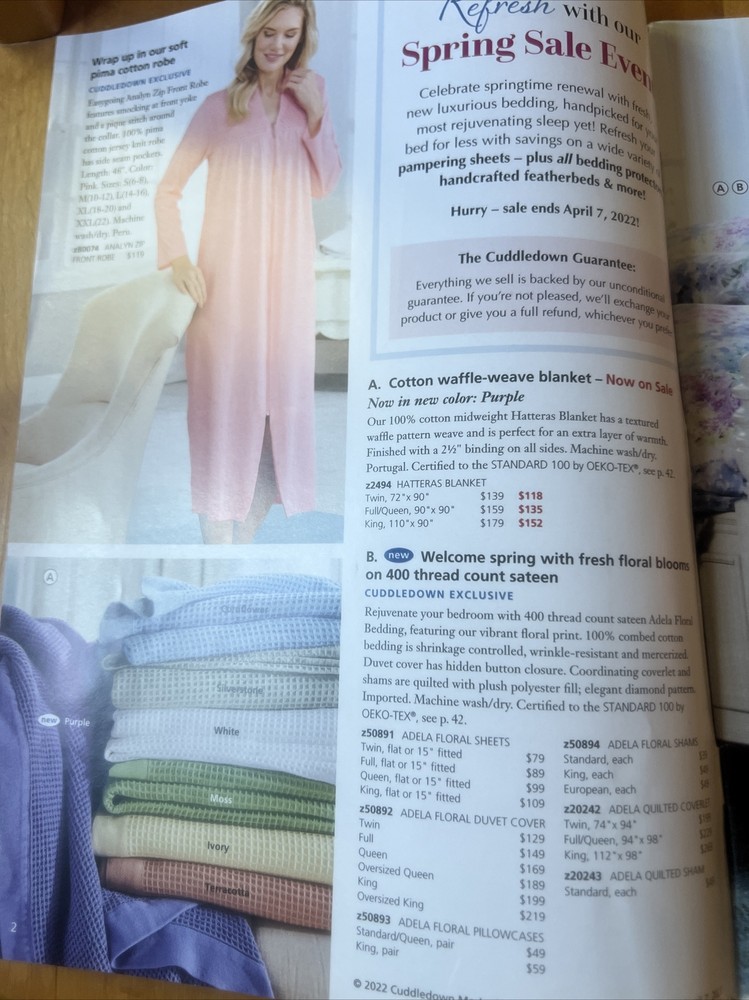 CUDDLEDOWN Catalog - Springtime 2022