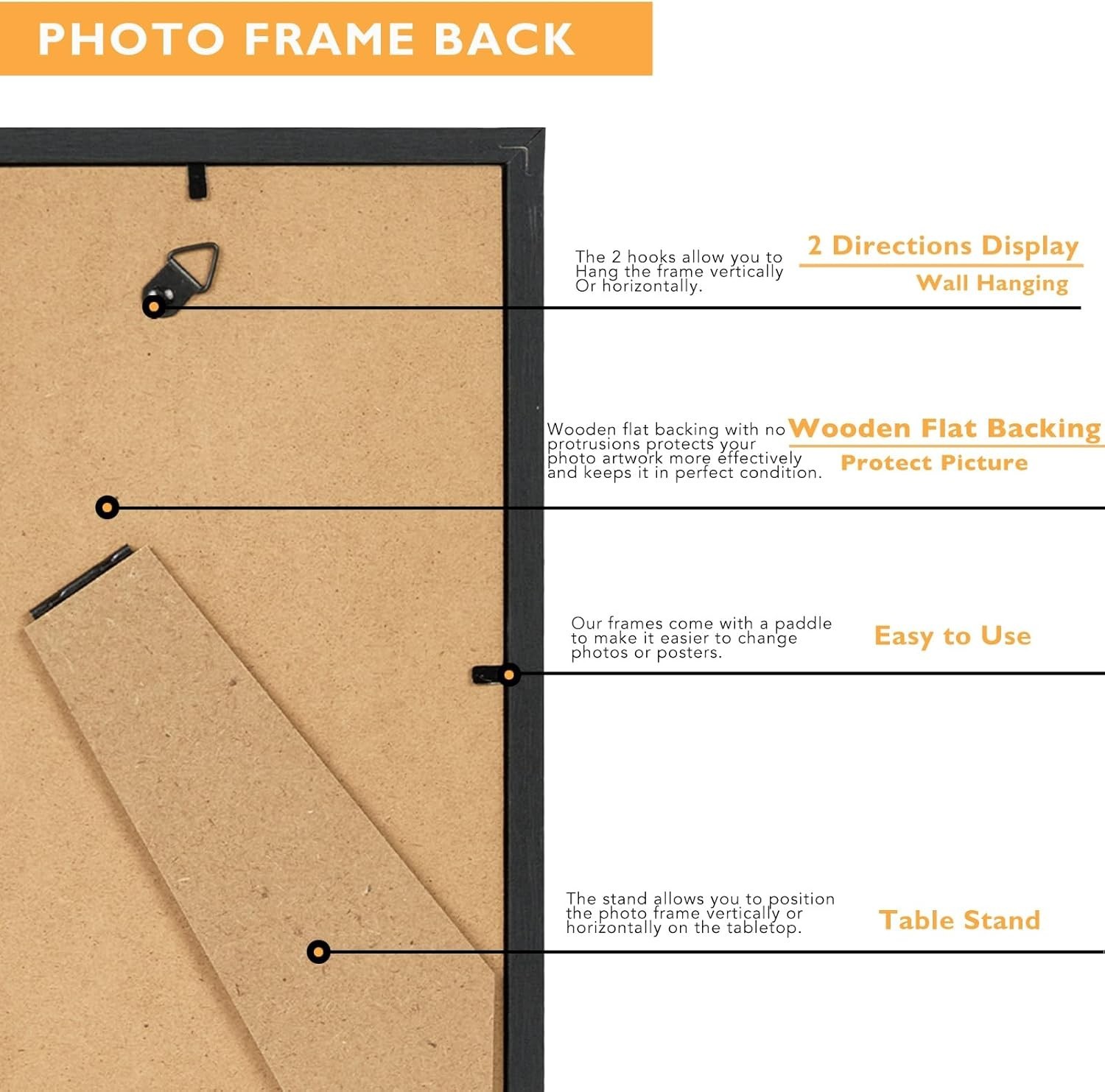 8X12 Picture Frames Black 1 or 2-Pack HIGH Definition Glass Front Cover Displays