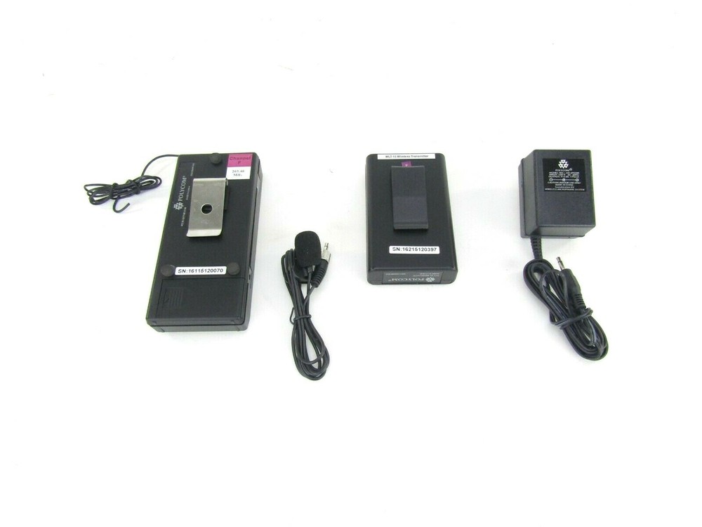 Polycom 203.4 MHZ Wireless Microphone System - TX/RX, Lavalier & AC Adapter