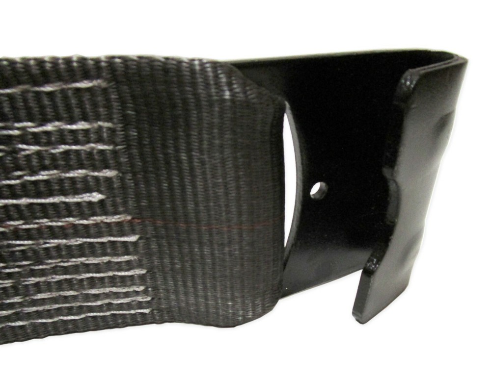 USA 4" X 60' Black Winch Replacement Strap w/ Flat Hook Flatbed Tie Down Trailer