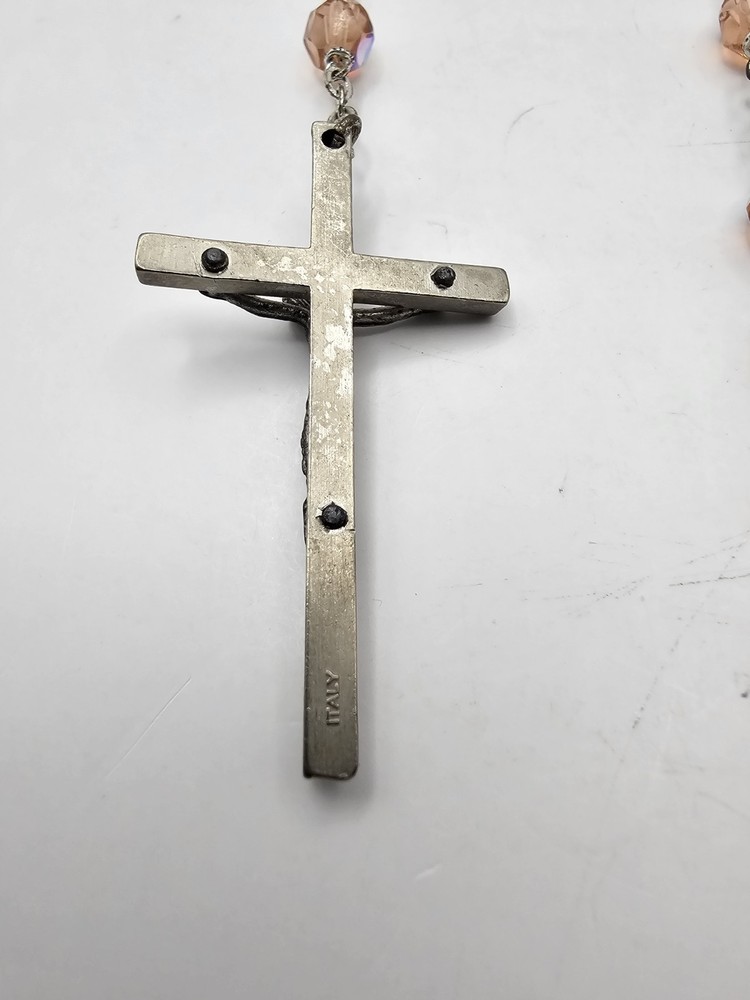 Vintage Rosary Soft Peach Glass Beads Chatholic