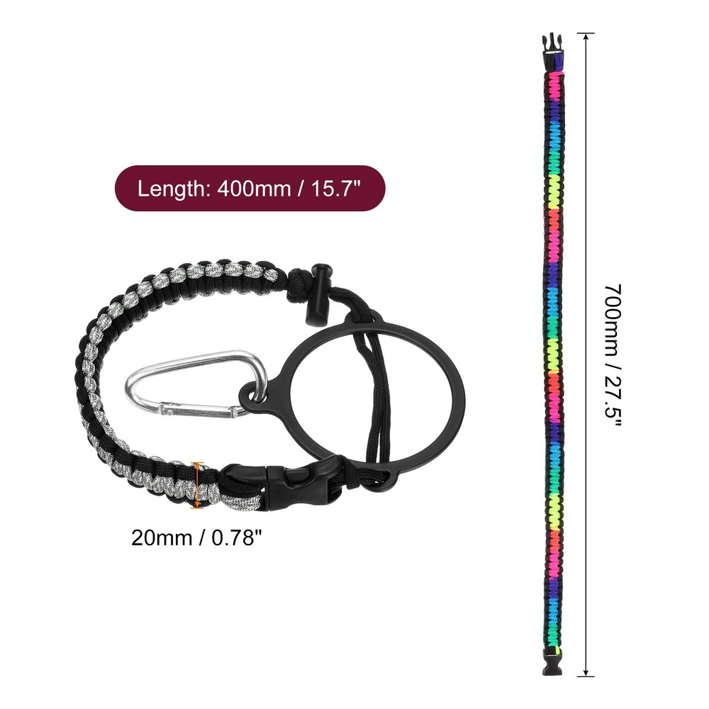 Paracord Handle, Water Bottle Handle Strap, Gray
