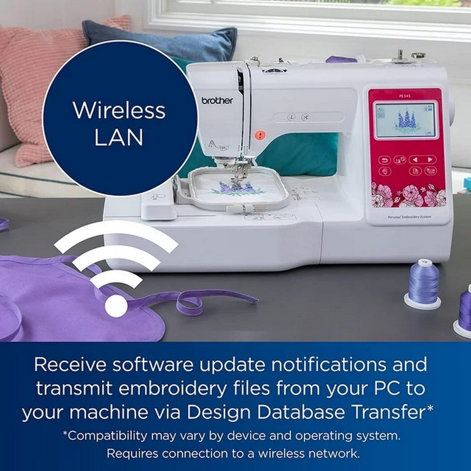 Brother PE545 Embroidery Machine with Hoops & Embroidery Threads