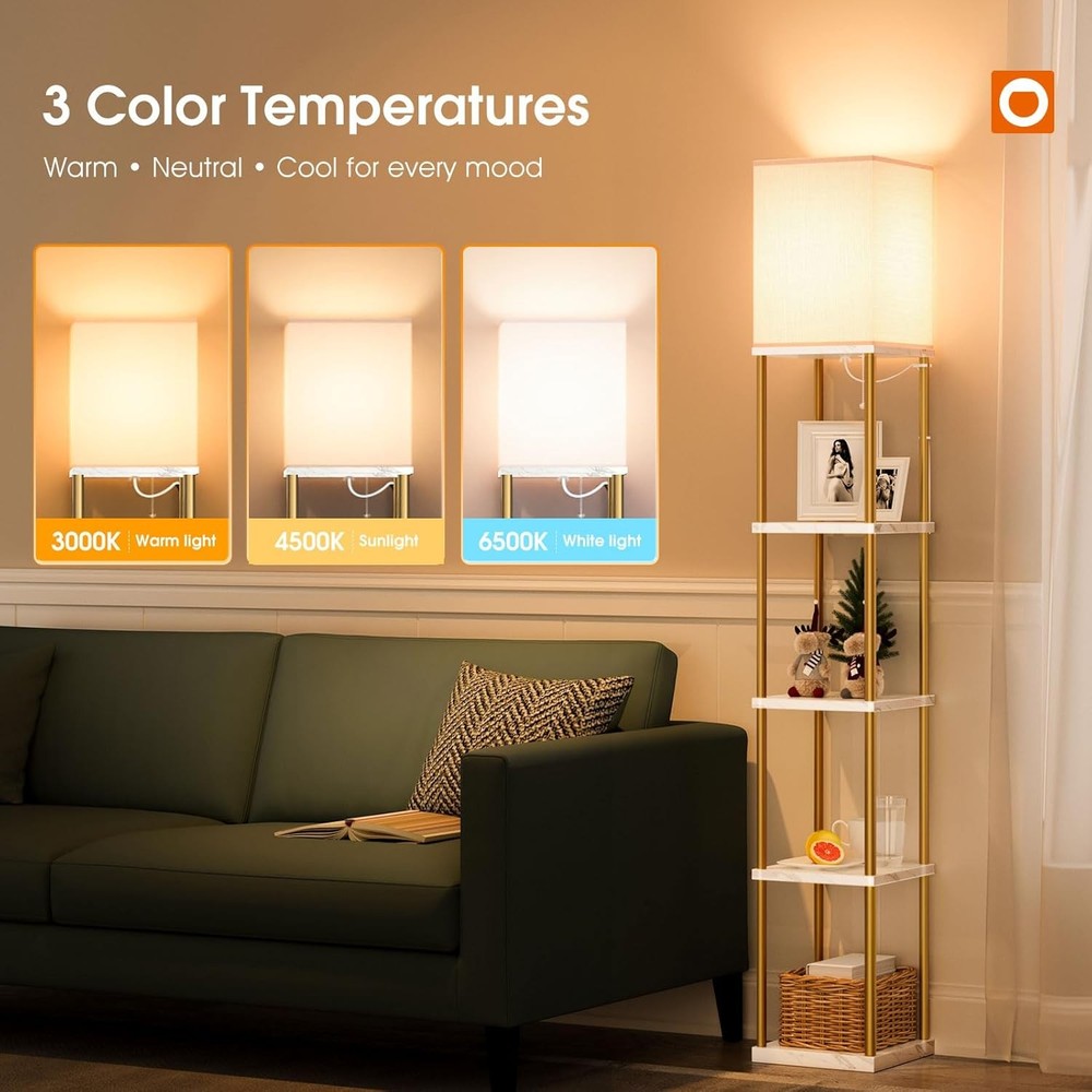 Floor Lamp With Shelves