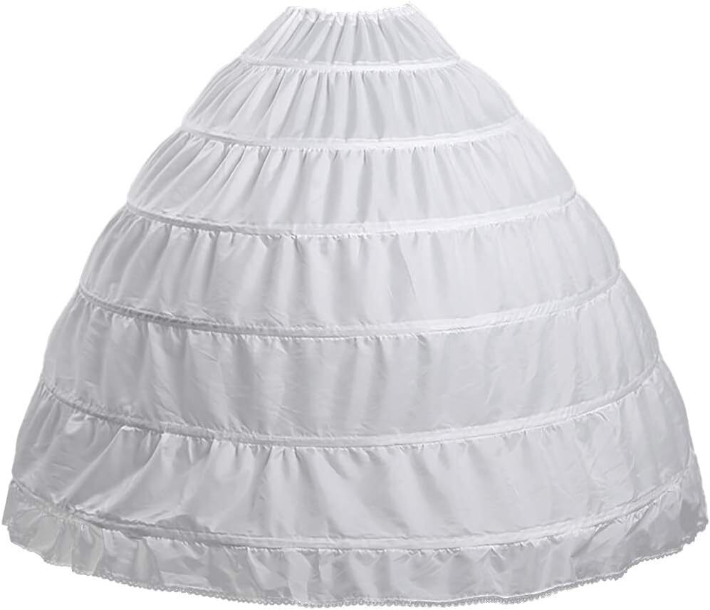 Full 6 Hoop Skirt Floor Length Crinoline Underskirt Wedding Dress  Petticoat