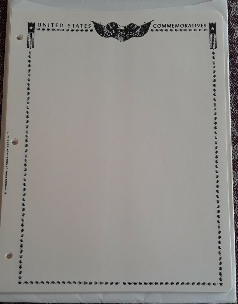 Minkus US Commemorative Issues, 20 Blank Pages for 3-ring Binders, AS SHOWN