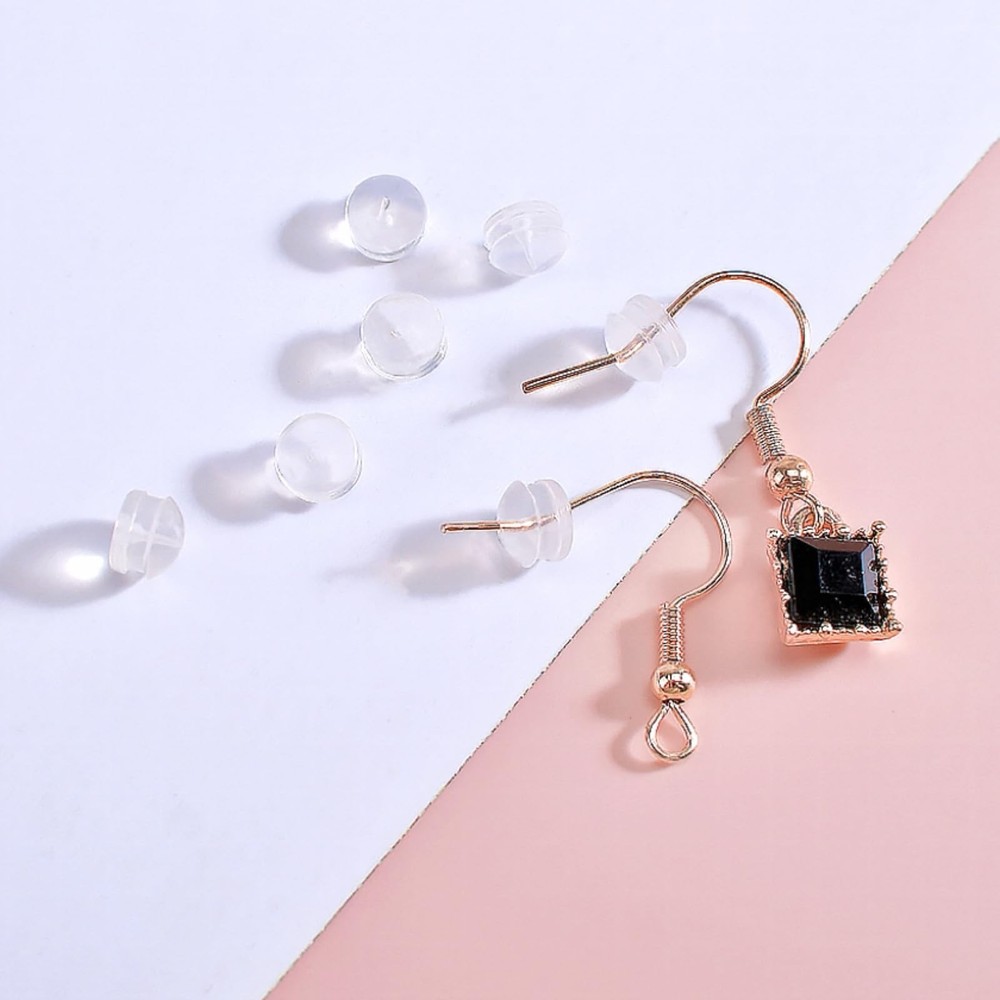 Silicone Earring Backs, Clear Earring Backings, 12PCS Soft Earring Stoppers, ...