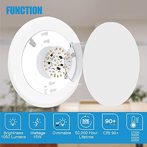 10 Pack 6 Inch LED 3000K Dimmable Flush Mount Ceiling Light - Warm White