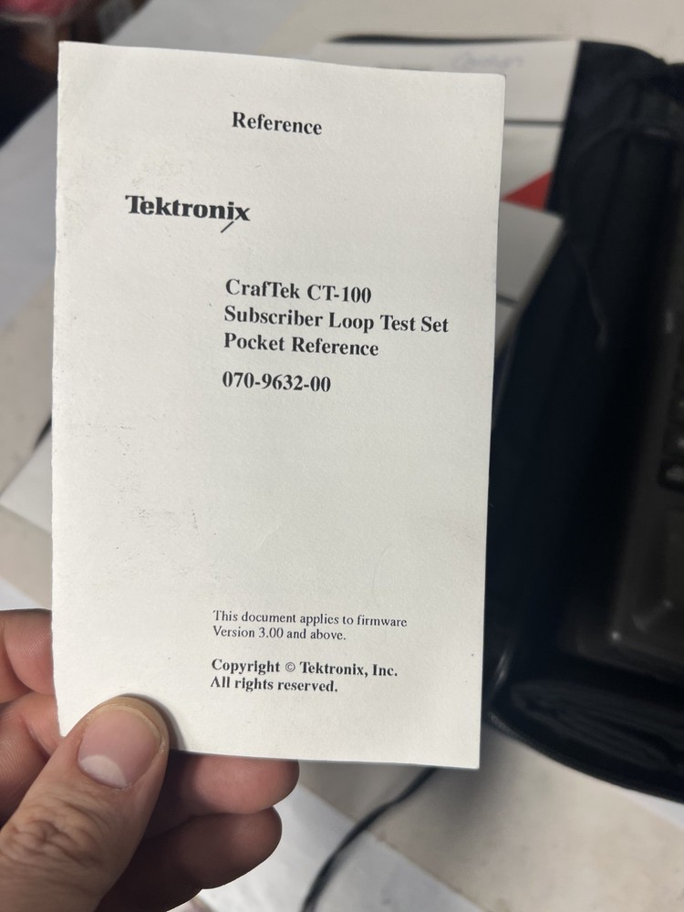 Tektronix CT100 CrafTEK Subscriber Loop Test Set CT 100 with Case Excellent cond